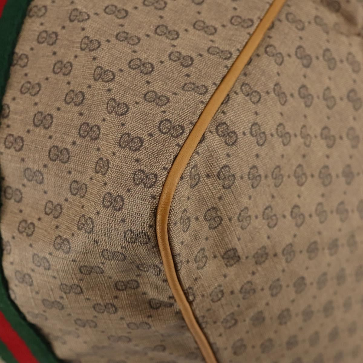 Gucci Web Trim Weekend Duffle Bag Gg Coated Canvas Beige Canvas Travel Bag Bag (Pre-Owned)