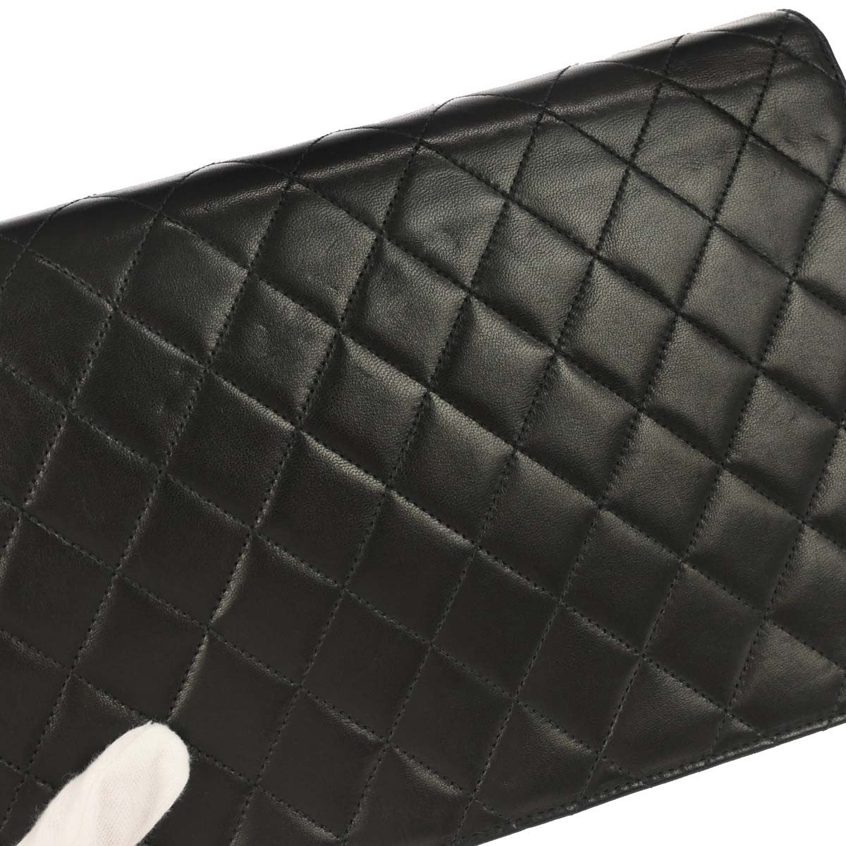 Chanel Flap Shoulder Bag Quilted Lambskin Black Leather Handbag