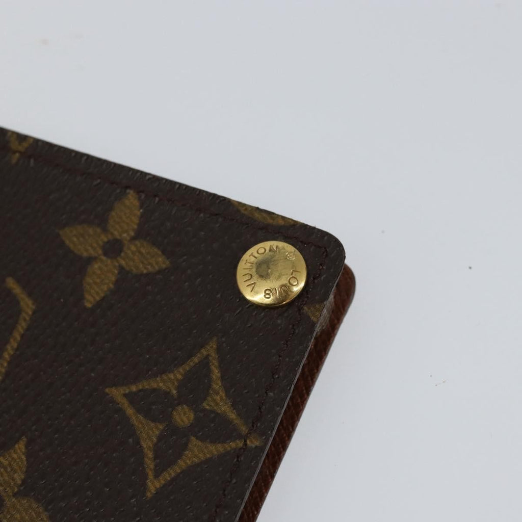 Louis Vuitton Porte Cartes Pression Card Case Monogram Canvas Brown Canvas Card Holders Accessory