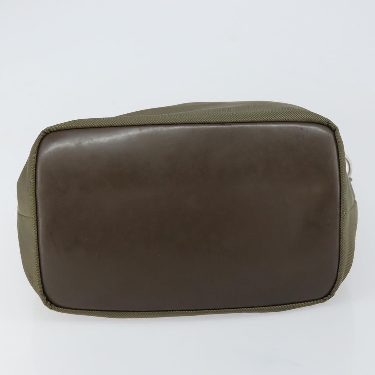 Gucci Vintage Bamboo Shoulder Bag Nylon Khaki Nylon Shoulder Bag Bag (Pre-Owned)