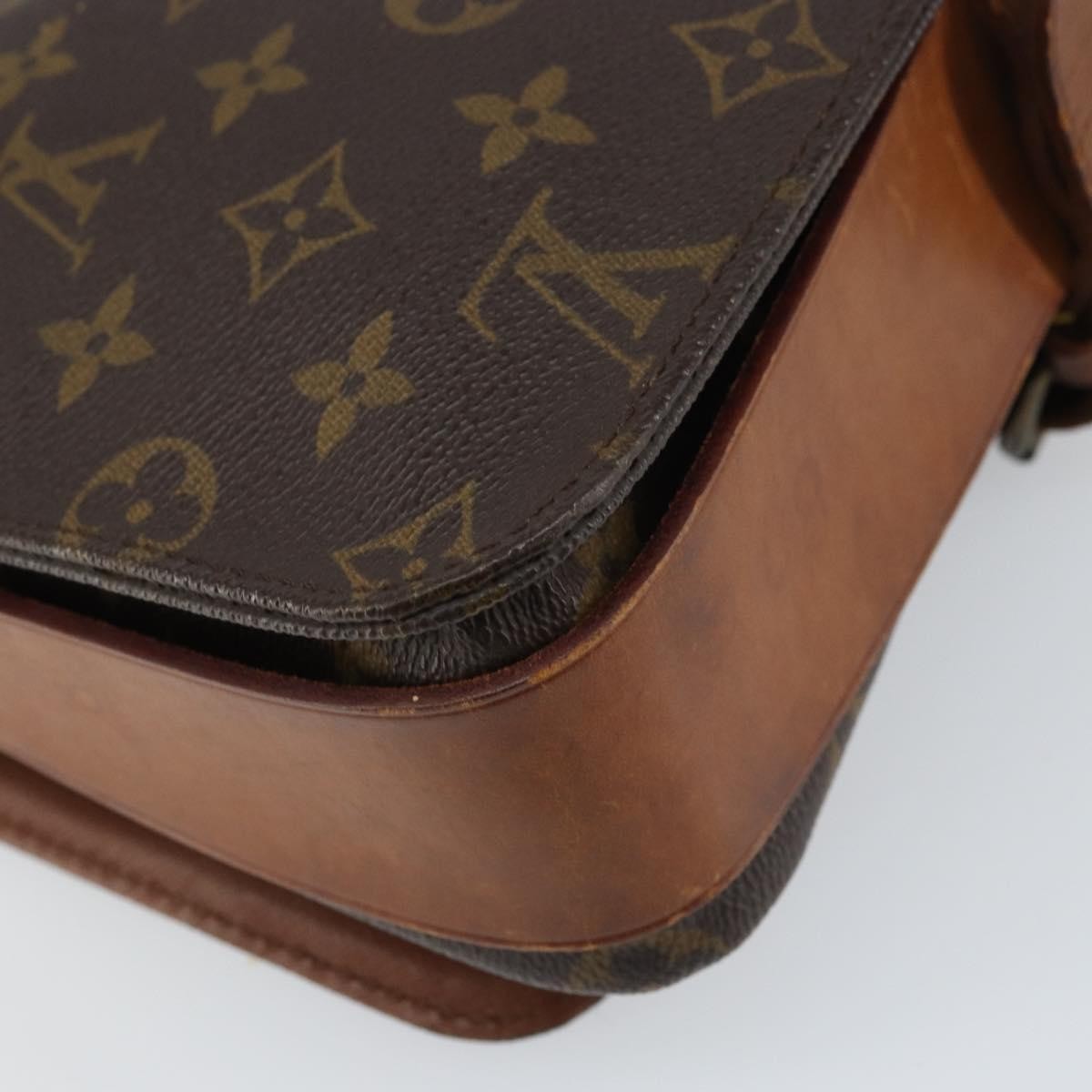 Louis Vuitton Cartouchiere Handbag Monogram Canvas Brown Canvas Shoulder Bag
