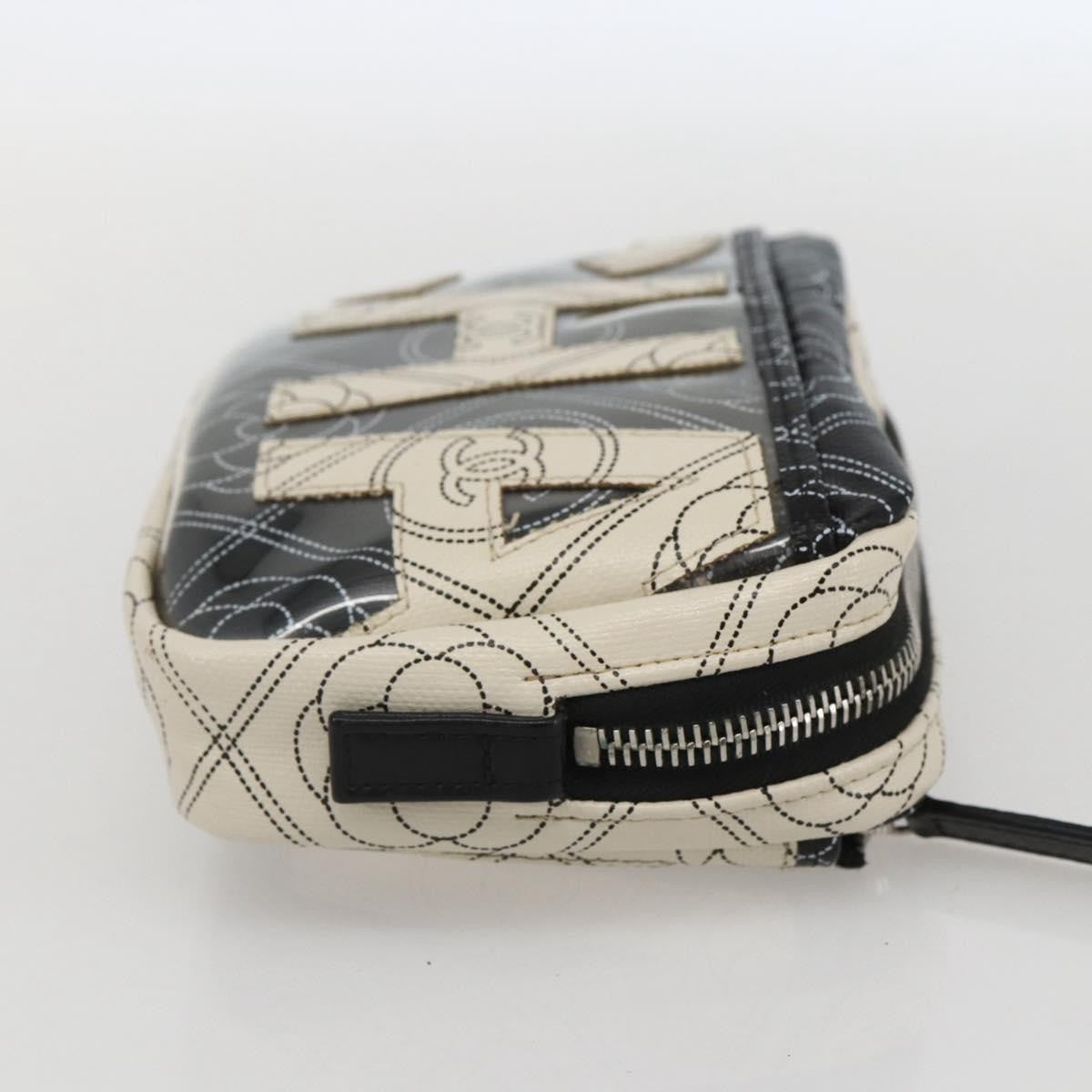 Chanel Logo Camera Case Clutch Printed Coated Canvas Black Pvc Clutche & Pouche Bag