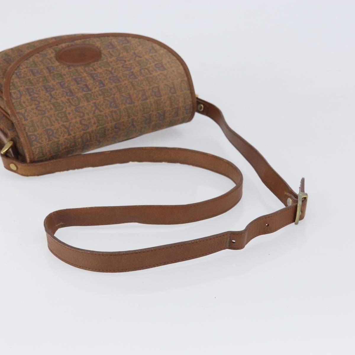 Burberry Flap Shoulder Bag Canvas Brown Canvas Shoulder Bag