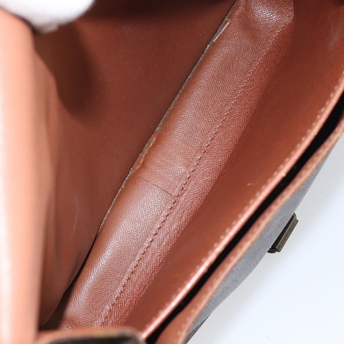 Louis Vuitton Cartouchiere Handbag Monogram Canvas Brown Canvas Shoulder Bag