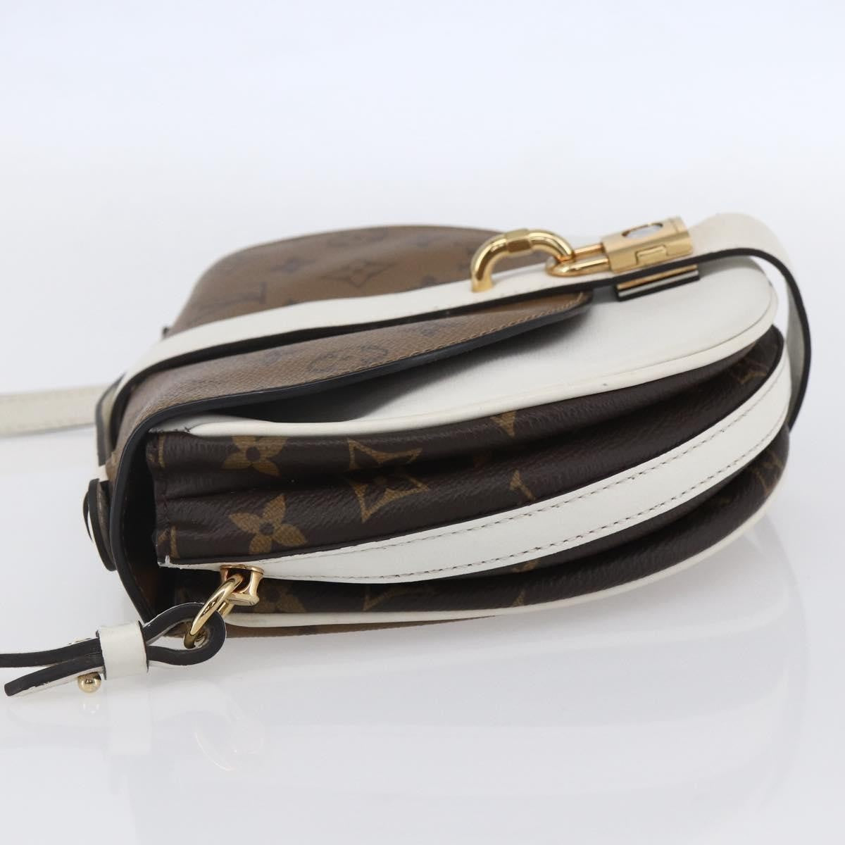 Louis Vuitton Chantilly Lock Handbag Reverse Monogram Canvas And Leather White Leather Shoulder Bag
