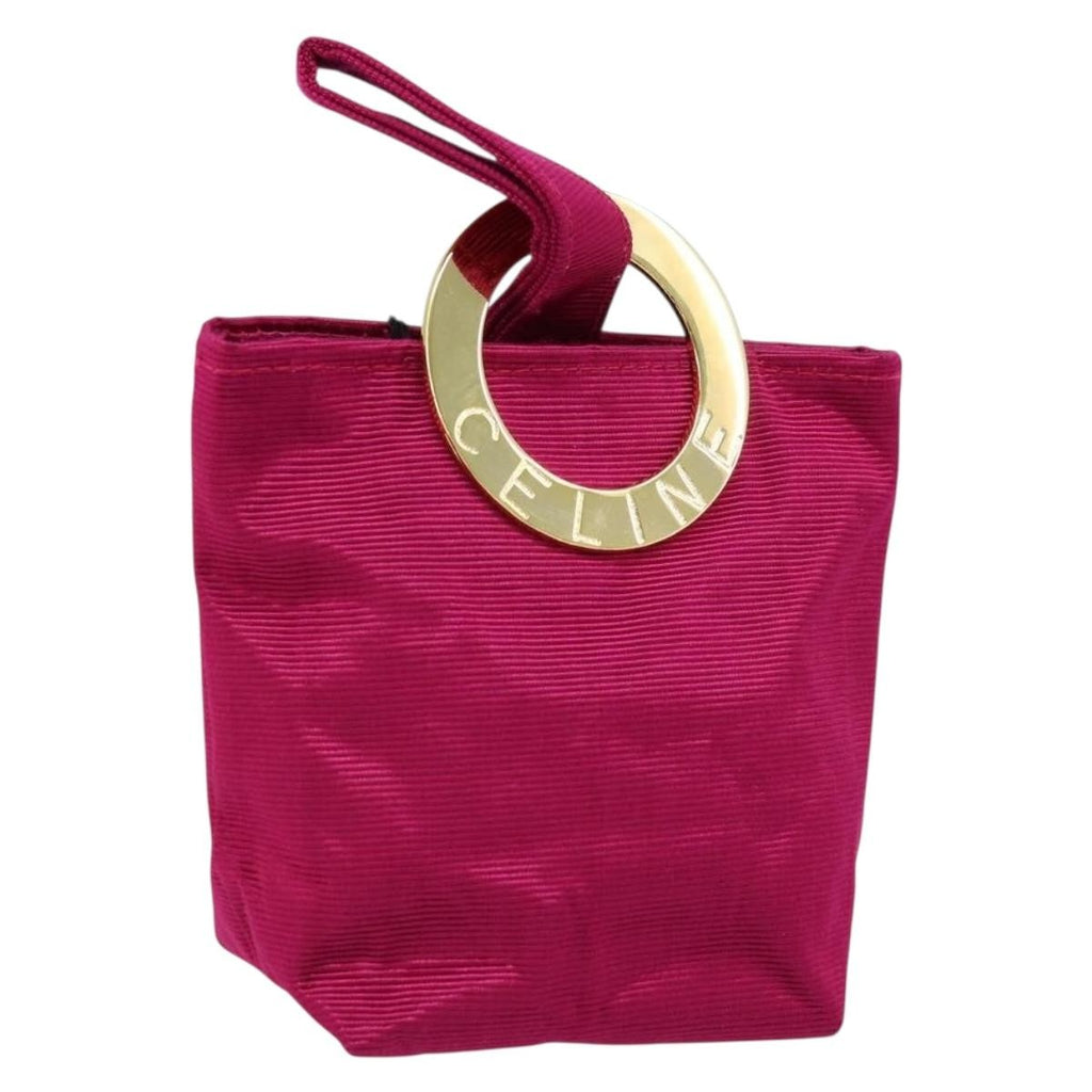 Celine Circle Logo Pouch Canvas Pink Canvas Clutche & Pouche Bag
