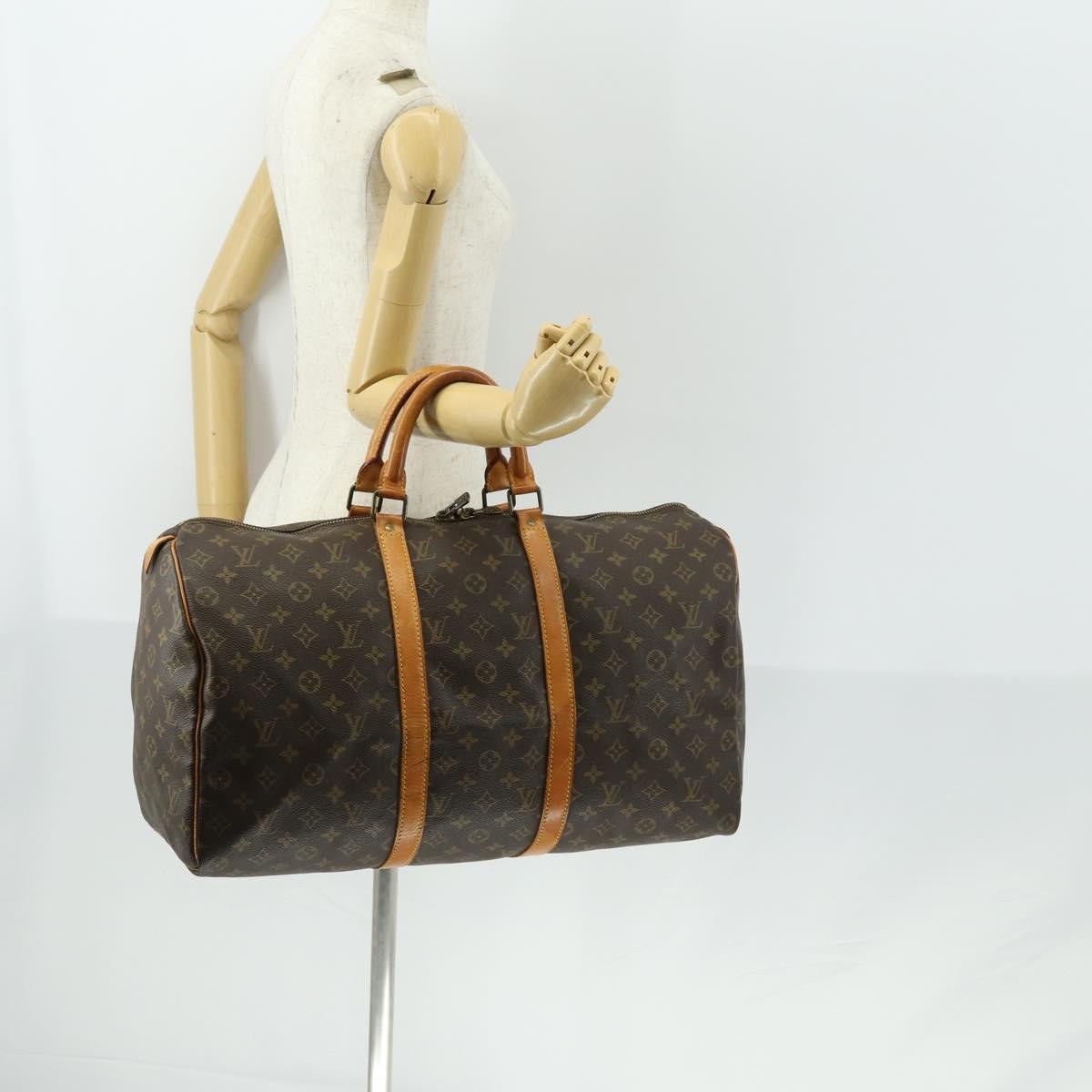 Louis Vuitton Keepall Bag Monogram Canvas Brown Canvas Travel Bag