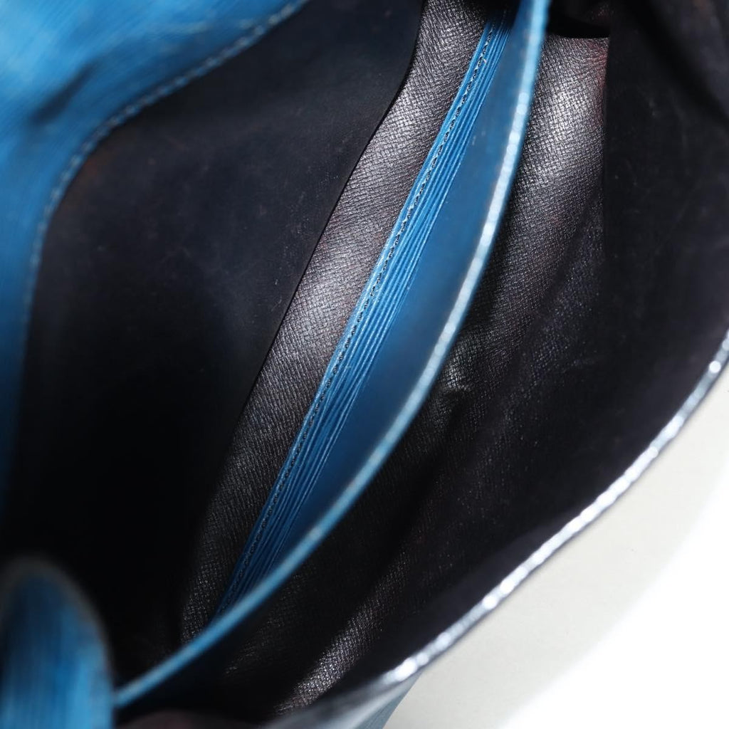 Louis Vuitton Cartouchiere Handbag Epi Leather Blue Leather Shoulder Bag