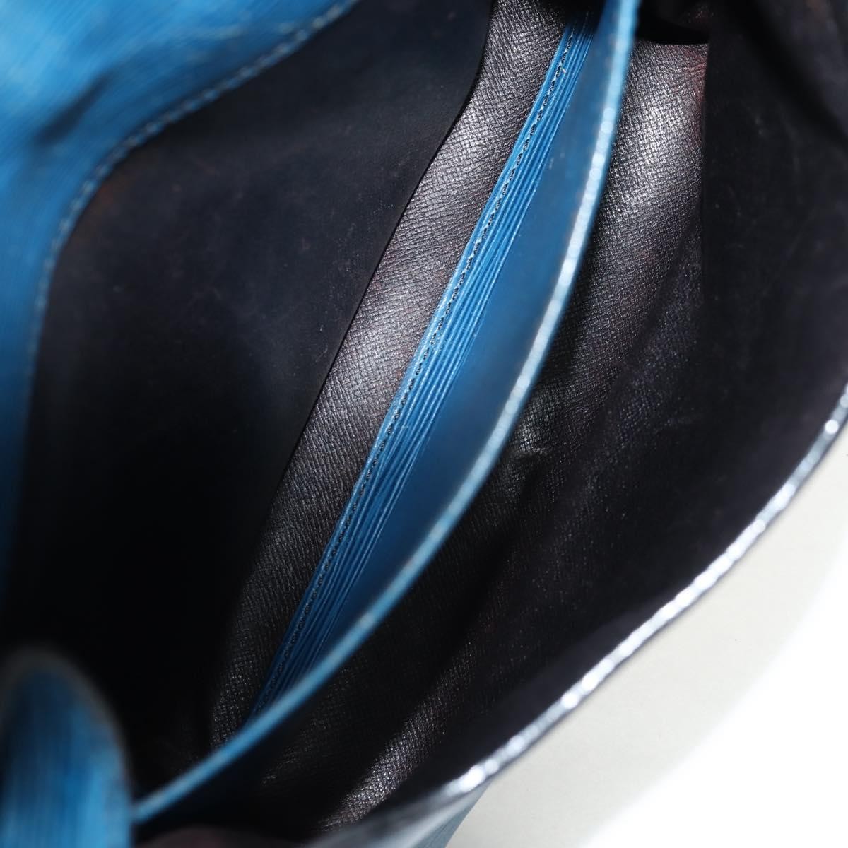 Louis Vuitton Cartouchiere Handbag Epi Leather Blue Leather Shoulder Bag