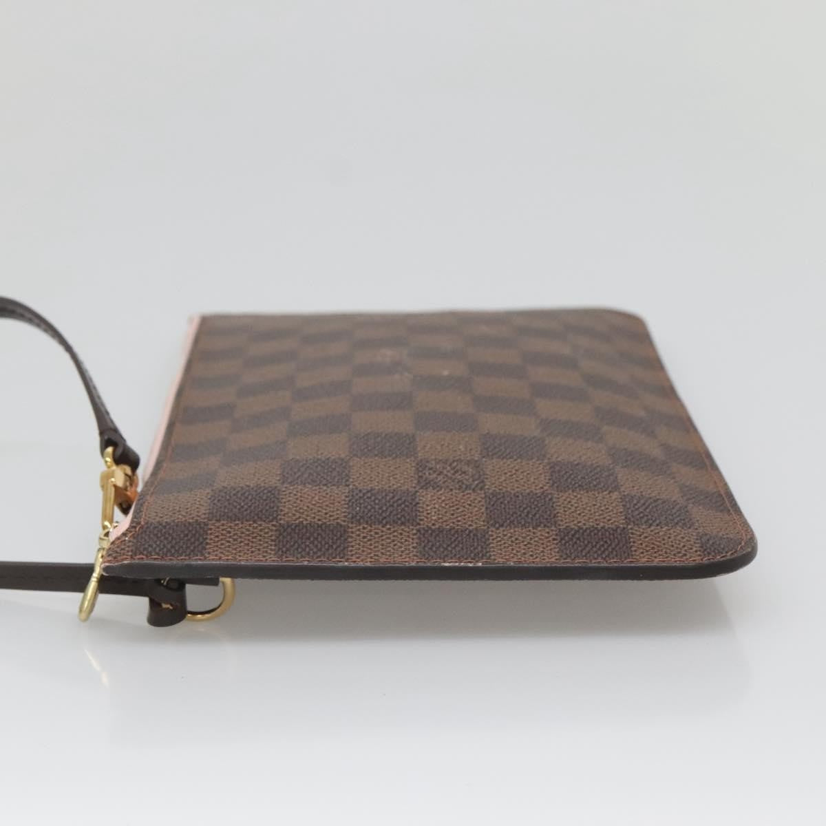 Louis Vuitton Neverfull Pochette Damier Brown Canvas Bag