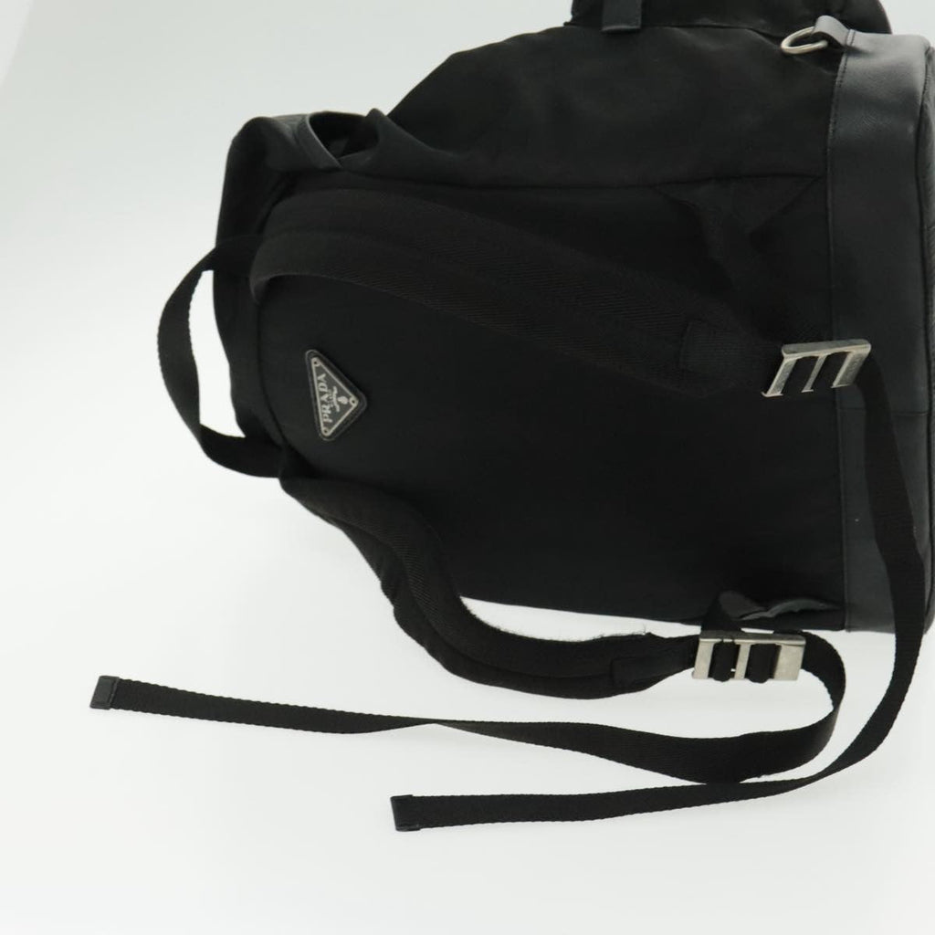 Prada Double Front Pocket Backpack Tessuto Black Nylon Backpack Bag