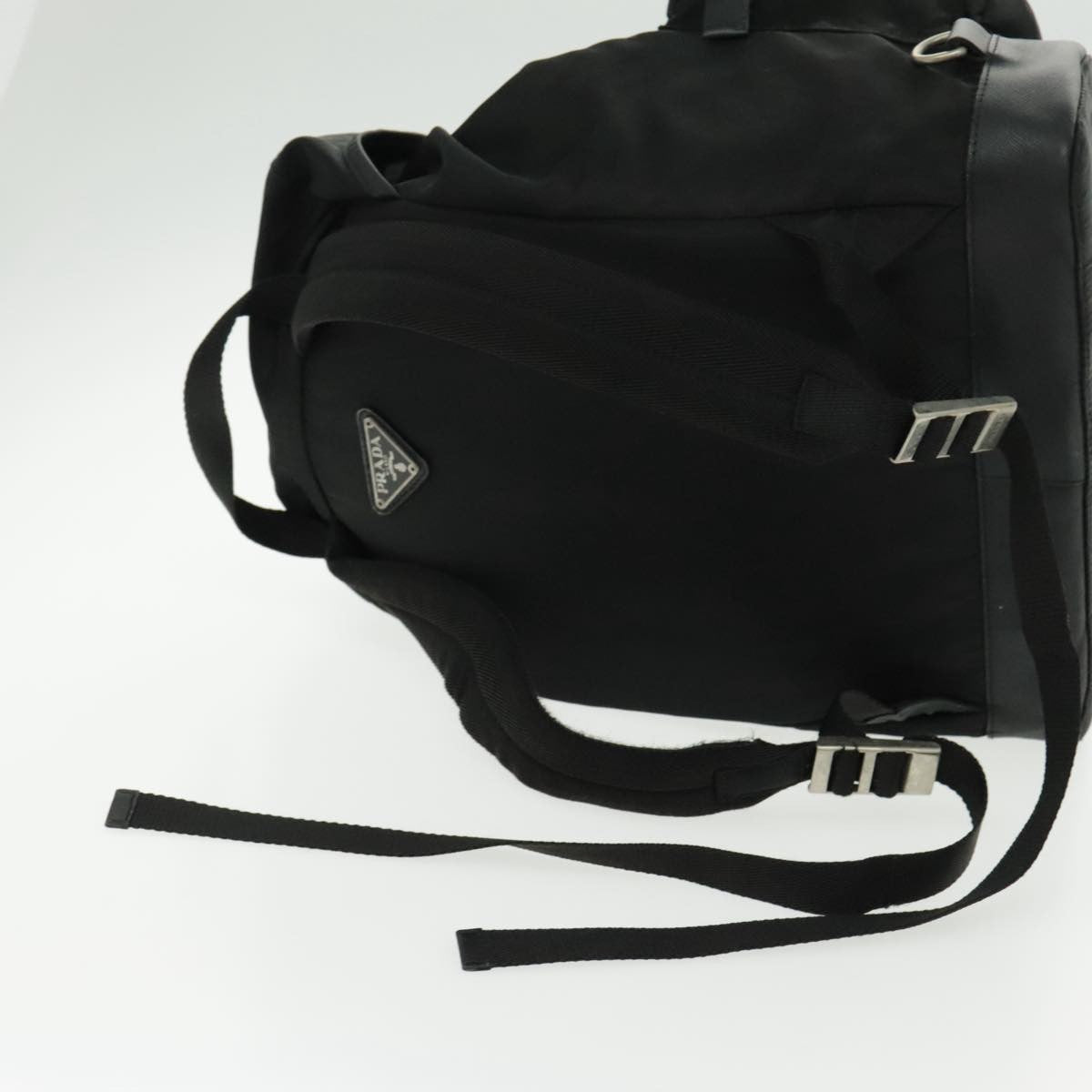 Prada Double Front Pocket Backpack Tessuto Black Nylon Backpack Bag