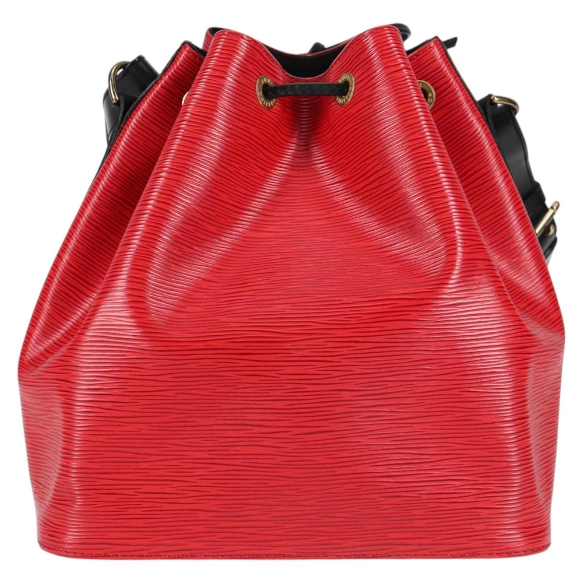 Louis Vuitton Bicolor Petit Noe Handbag Epi Leather Red Leather Shoulder Bag