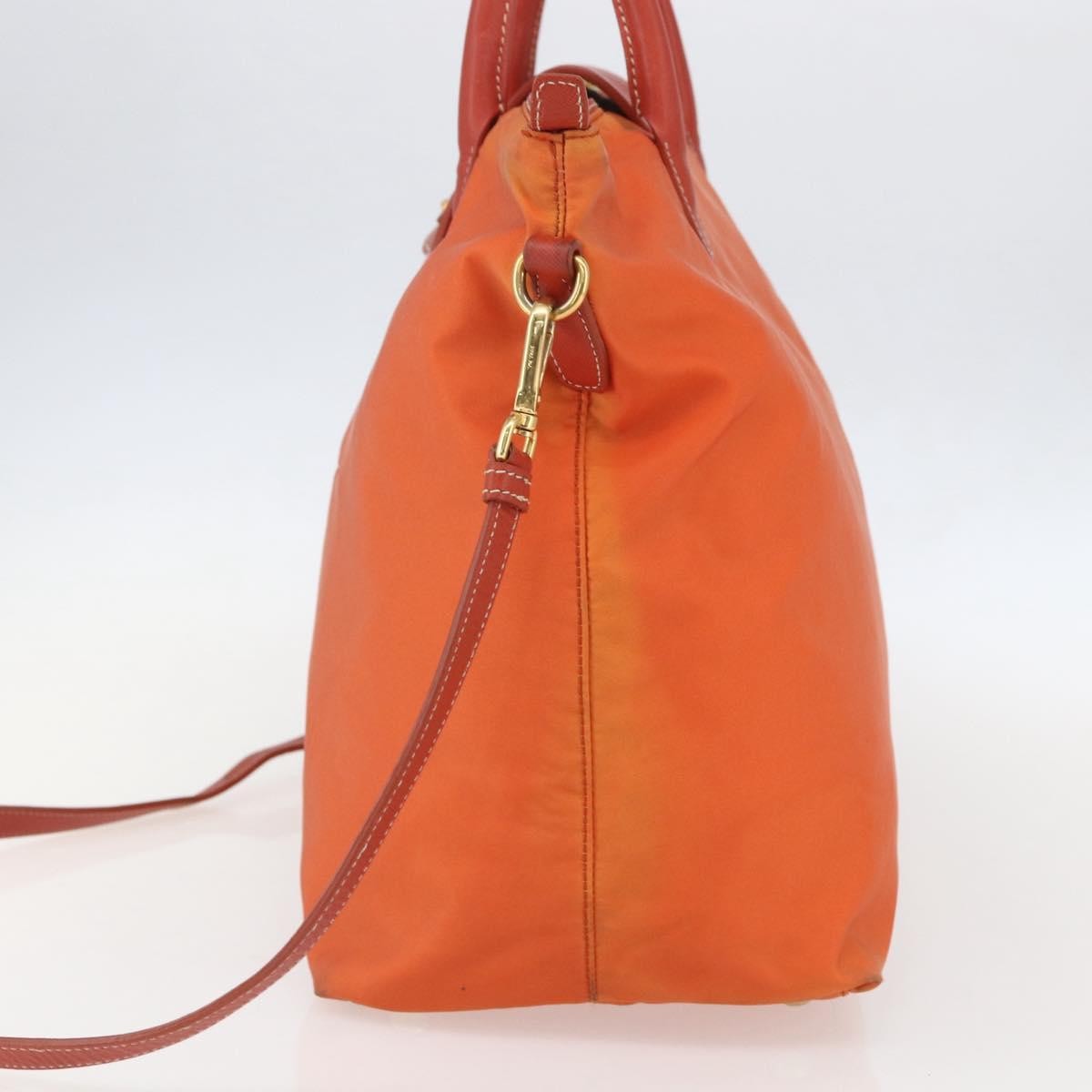 Prada Convertible Flap Tote Tessuto And Saffiano Leather Orange Nylon Tote Bag Bag