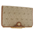 Christian Dior Vintage Honeycomb Chain Canvas Beige Canvas Shoulder Bag Bag (Pre-Owned)