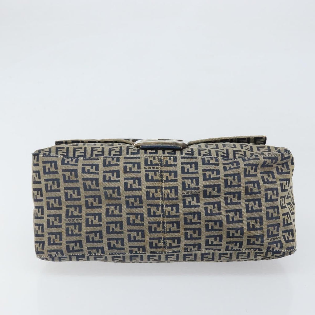 Fendi Mamma Baguette Zucchino Canvas Navy Canvas Shoulder Bag Bag
