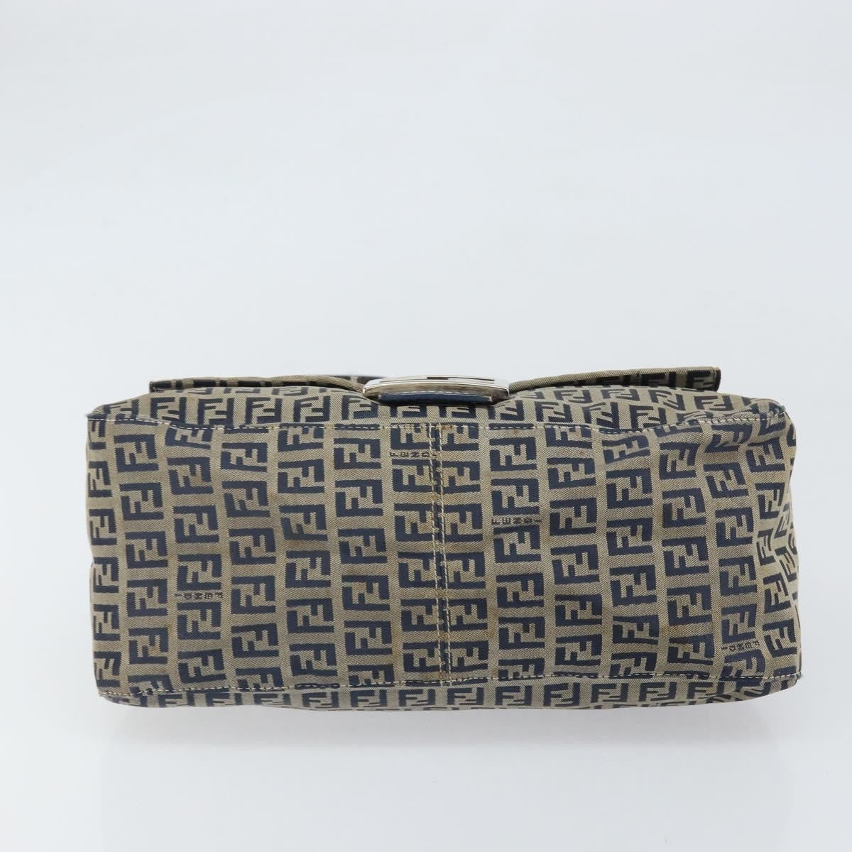Fendi Mamma Baguette Zucchino Canvas Navy Canvas Shoulder Bag Bag