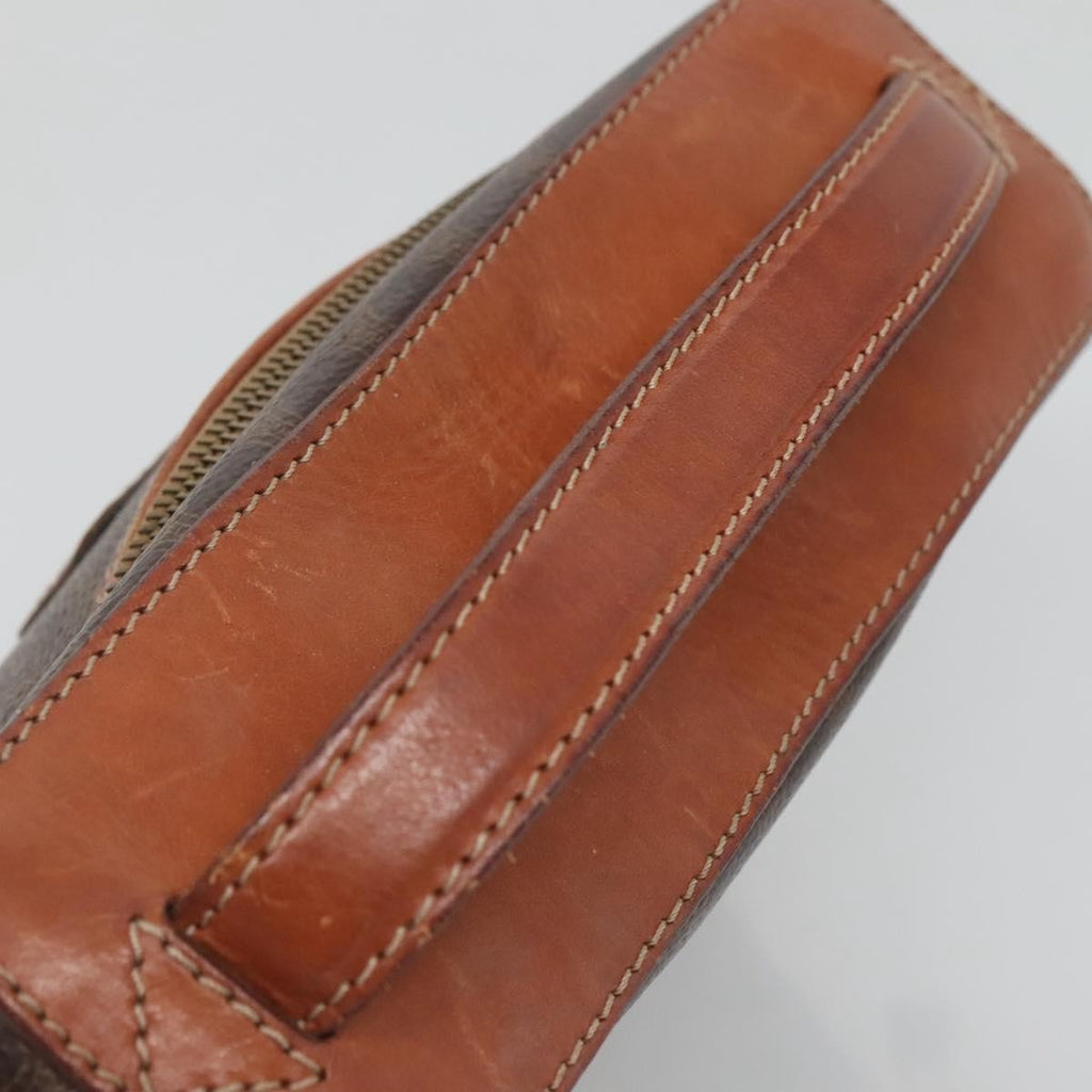 Celine Macadam Vanity Bag Canvas Brown Pvc Bag