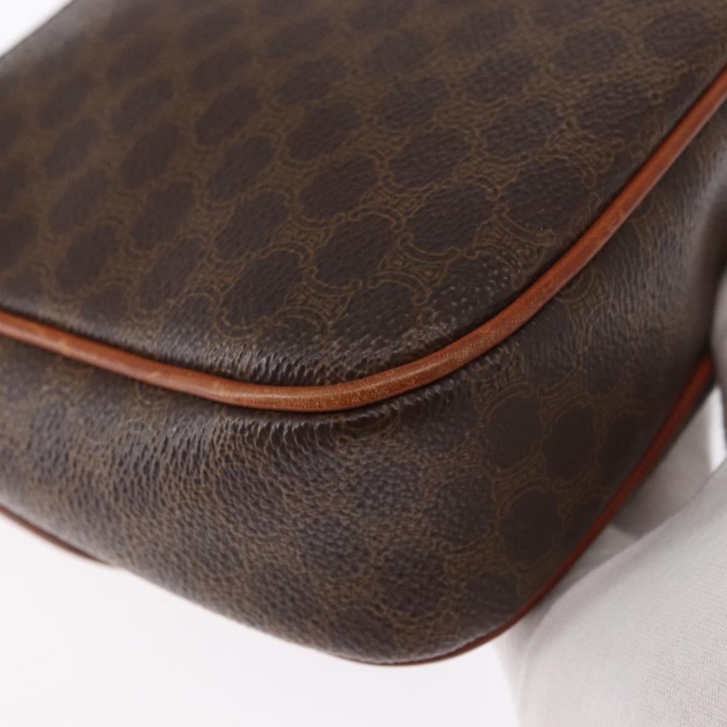 Celine Vintage Macadam Shoulder Bag Canvas And Leather Brown Canvas Shoulder Bag Bag