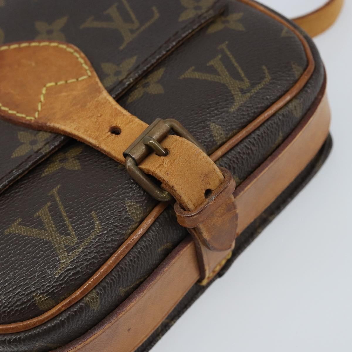 Louis Vuitton Cartouchiere Handbag Monogram Canvas Brown Canvas Shoulder Bag