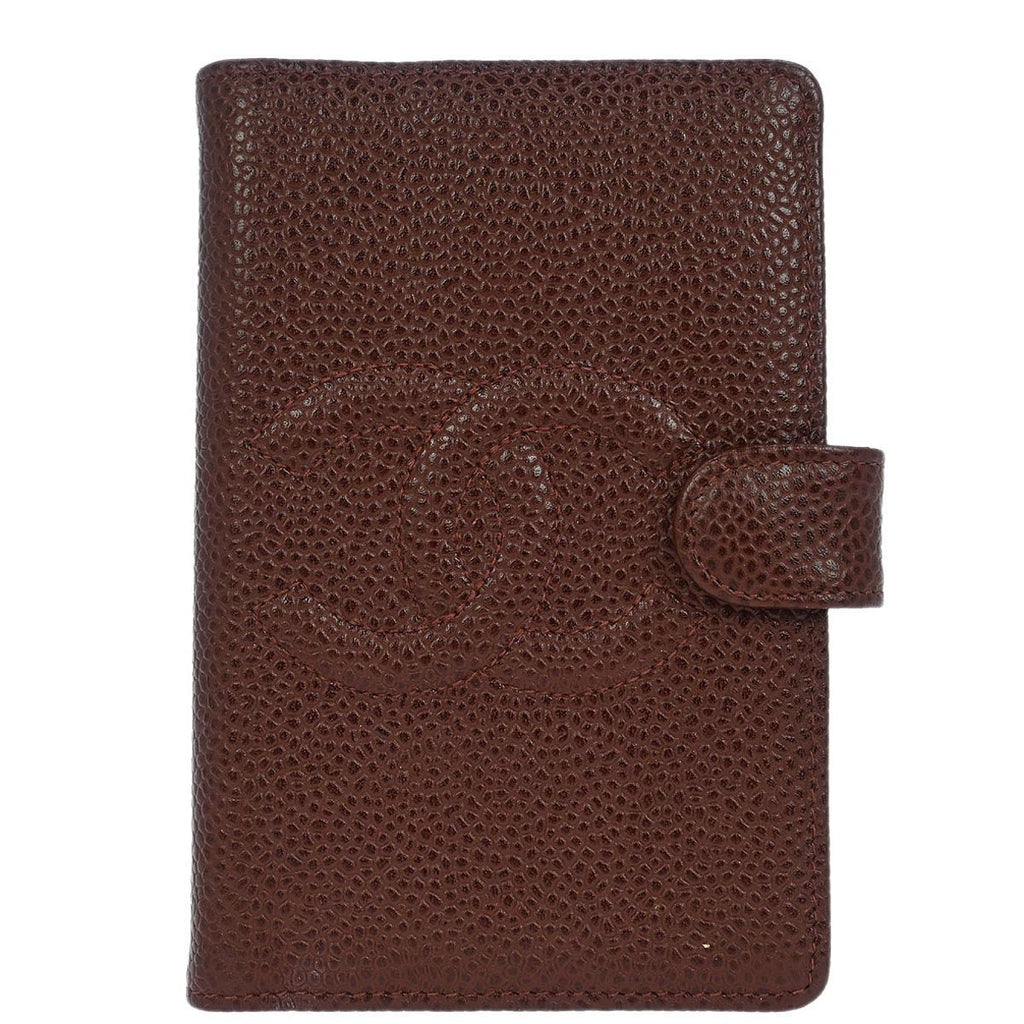 Chanel Cc Bifold Wallet Quilted Caviar Brown Leather Wallets Accessory