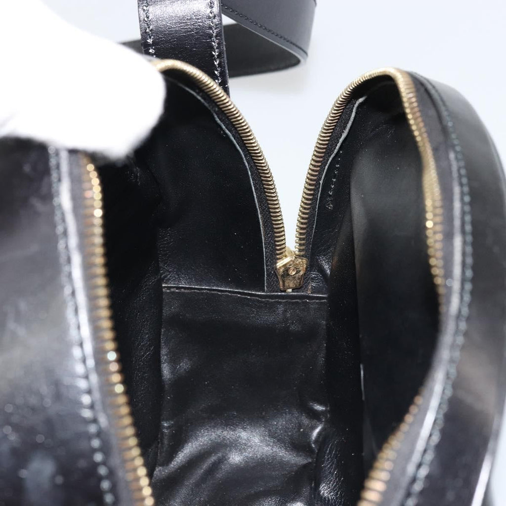 Celine Circle Logo Shoulder Bag Leather Black Leather Shoulder Bag Bag