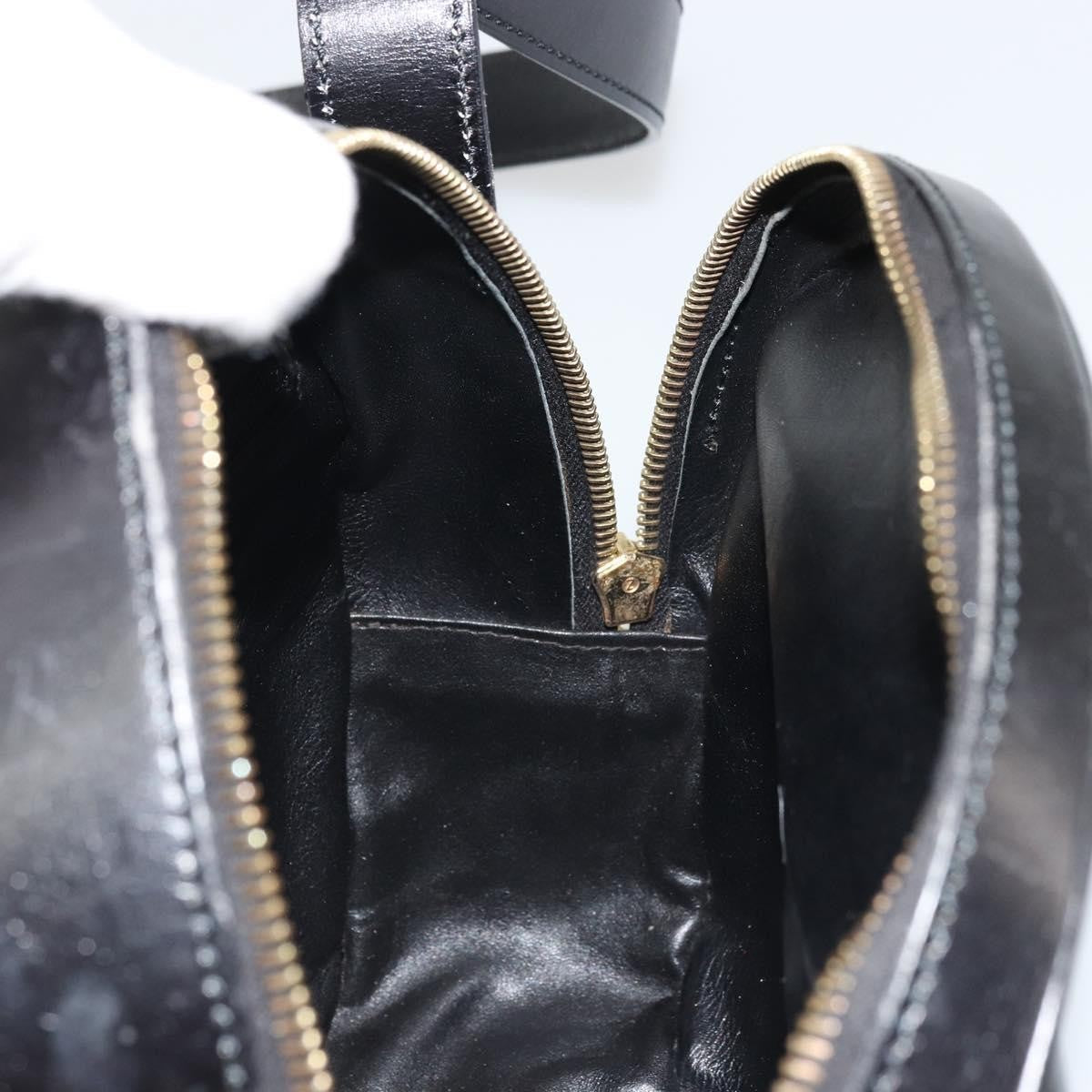 Celine Circle Logo Shoulder Bag Leather Black Leather Shoulder Bag Bag