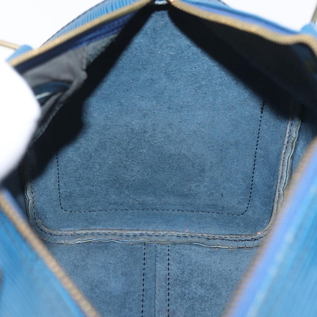 Louis Vuitton Speedy Handbag Epi Leather Blue Leather Handbag