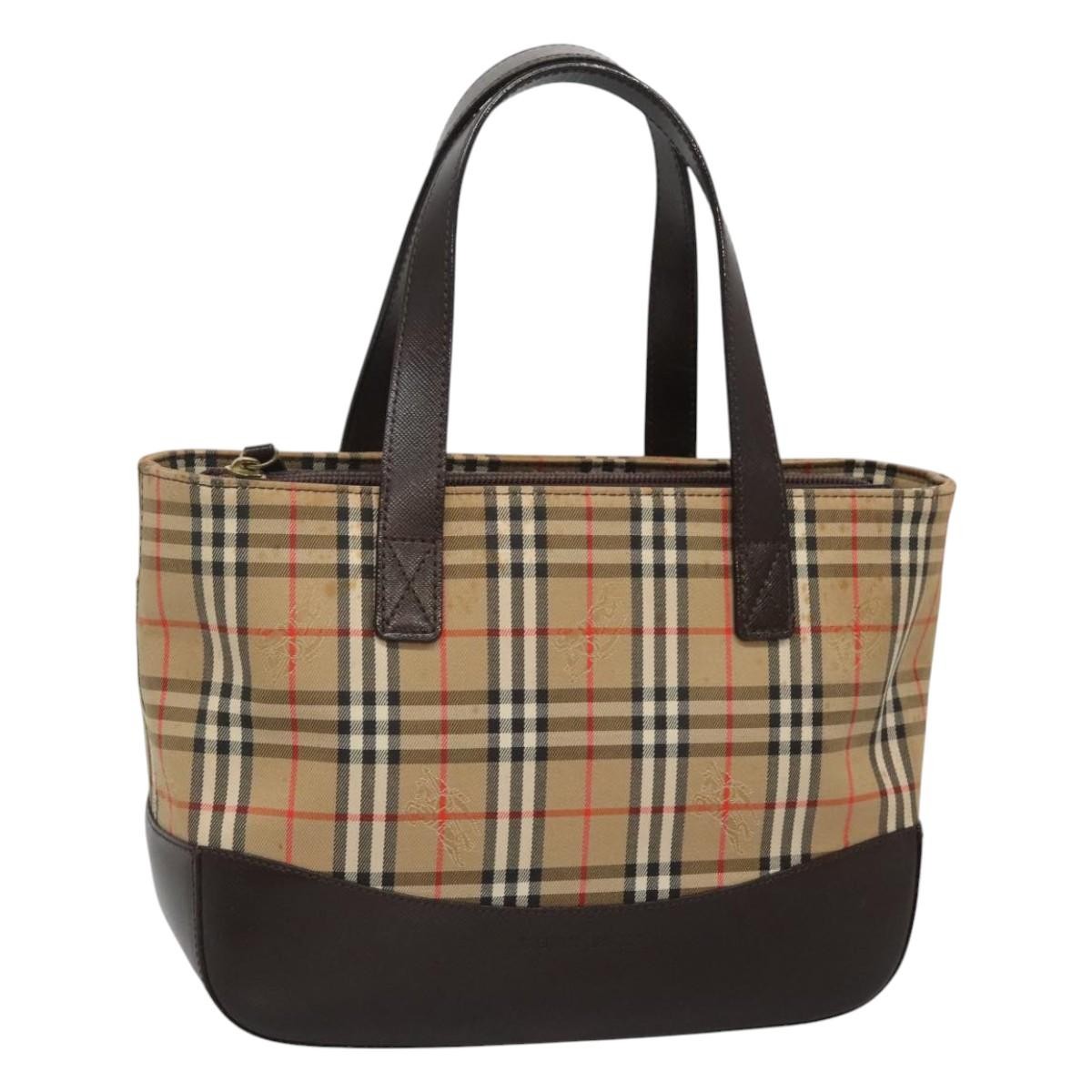 Burberry Nova Check Handbag Nova Check Canvas And Leather Beige Canvas Handbag