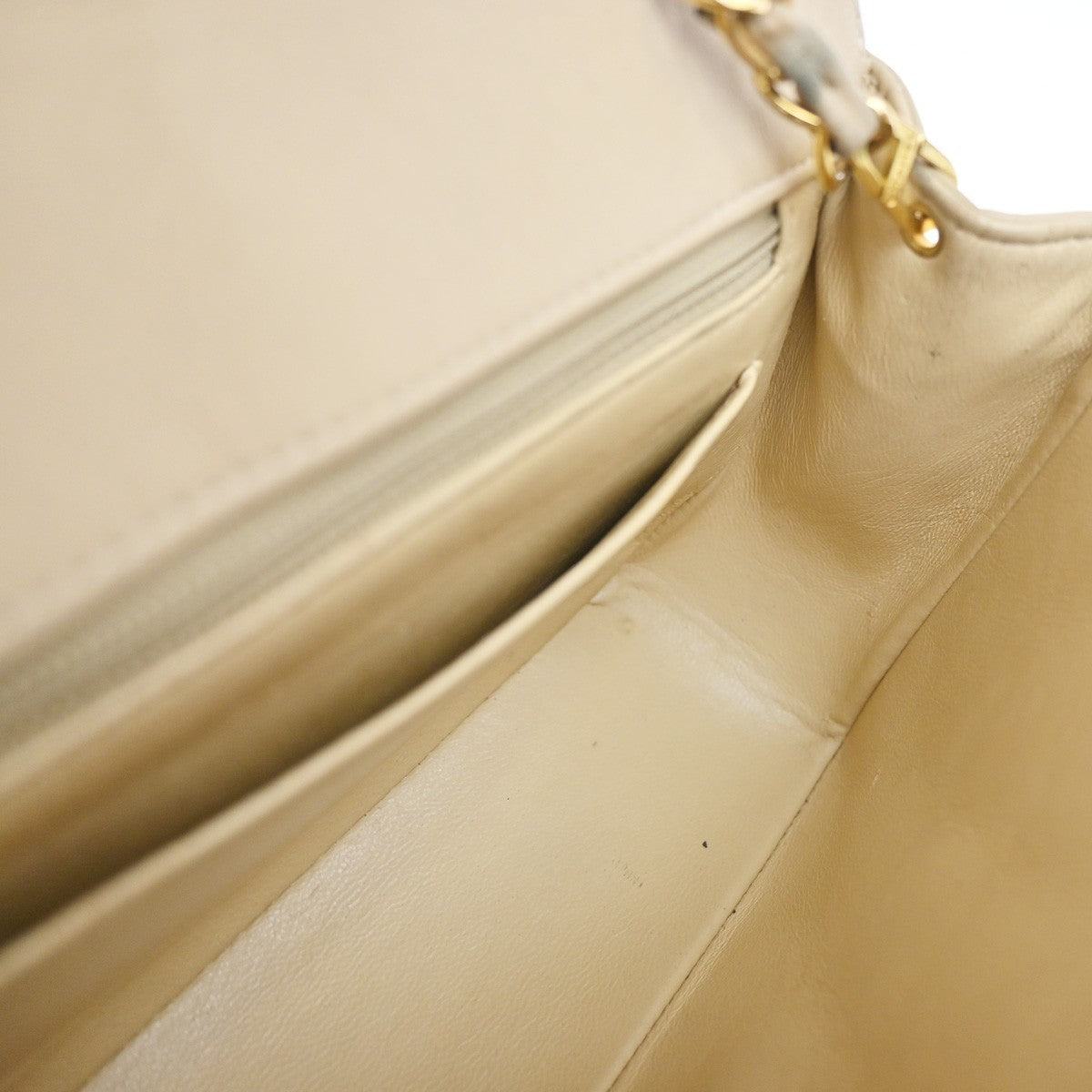 Chanel Diana Flap Bag Quilted Lambskin Beige Leather Shoulder Bag Bag