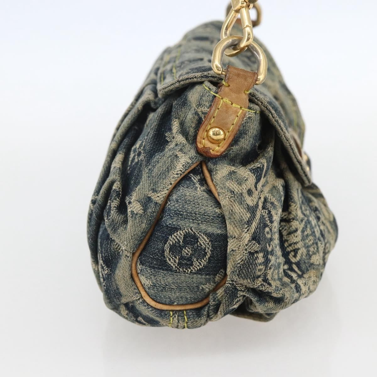 Louis Vuitton Pleaty Raye Handbag Striped Monogram Denim Blue Denim_Jeans Shoulder Bag