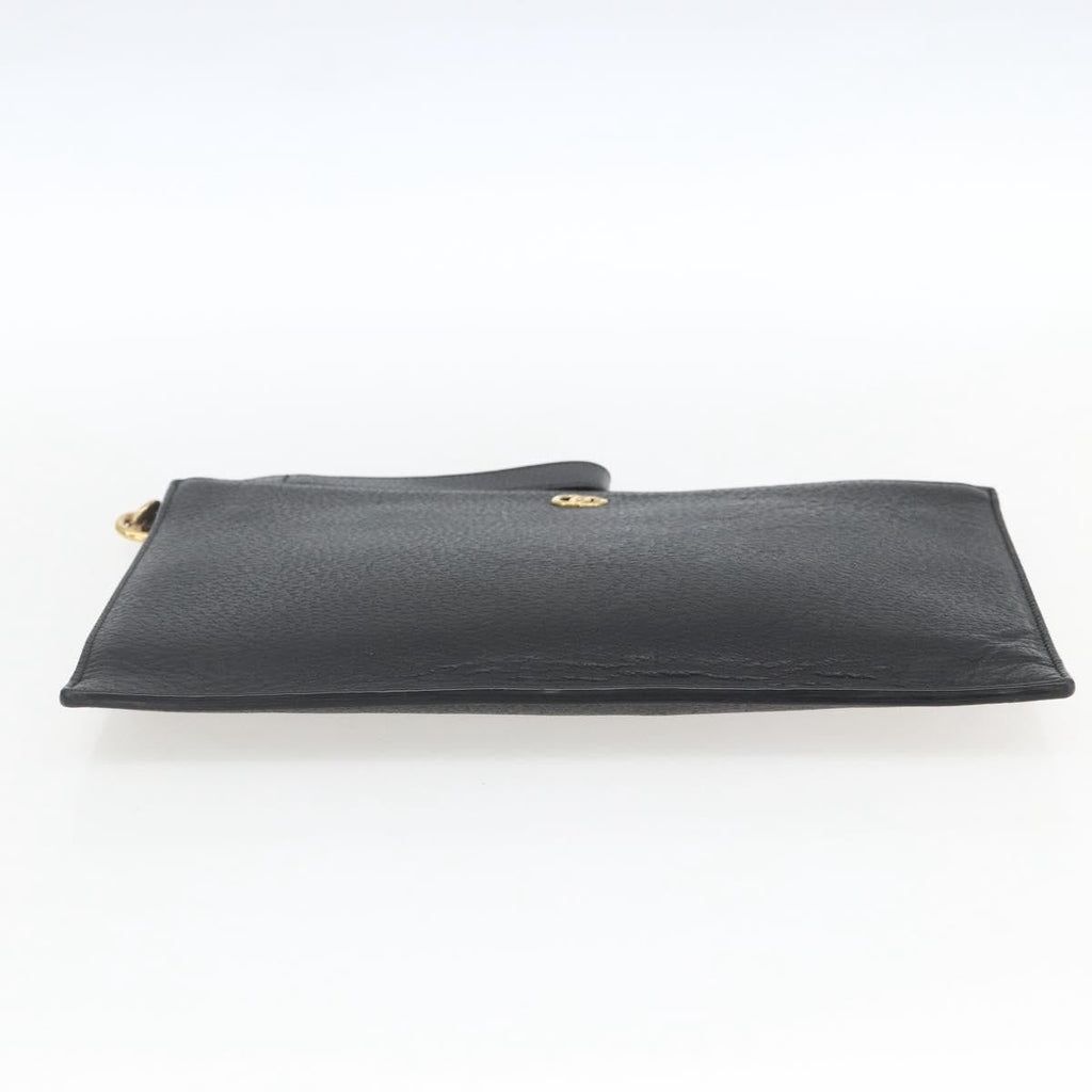 Gucci Gg Marmont Pouch Leather Black Leather Clutche & Pouche Bag (Pre-Owned)