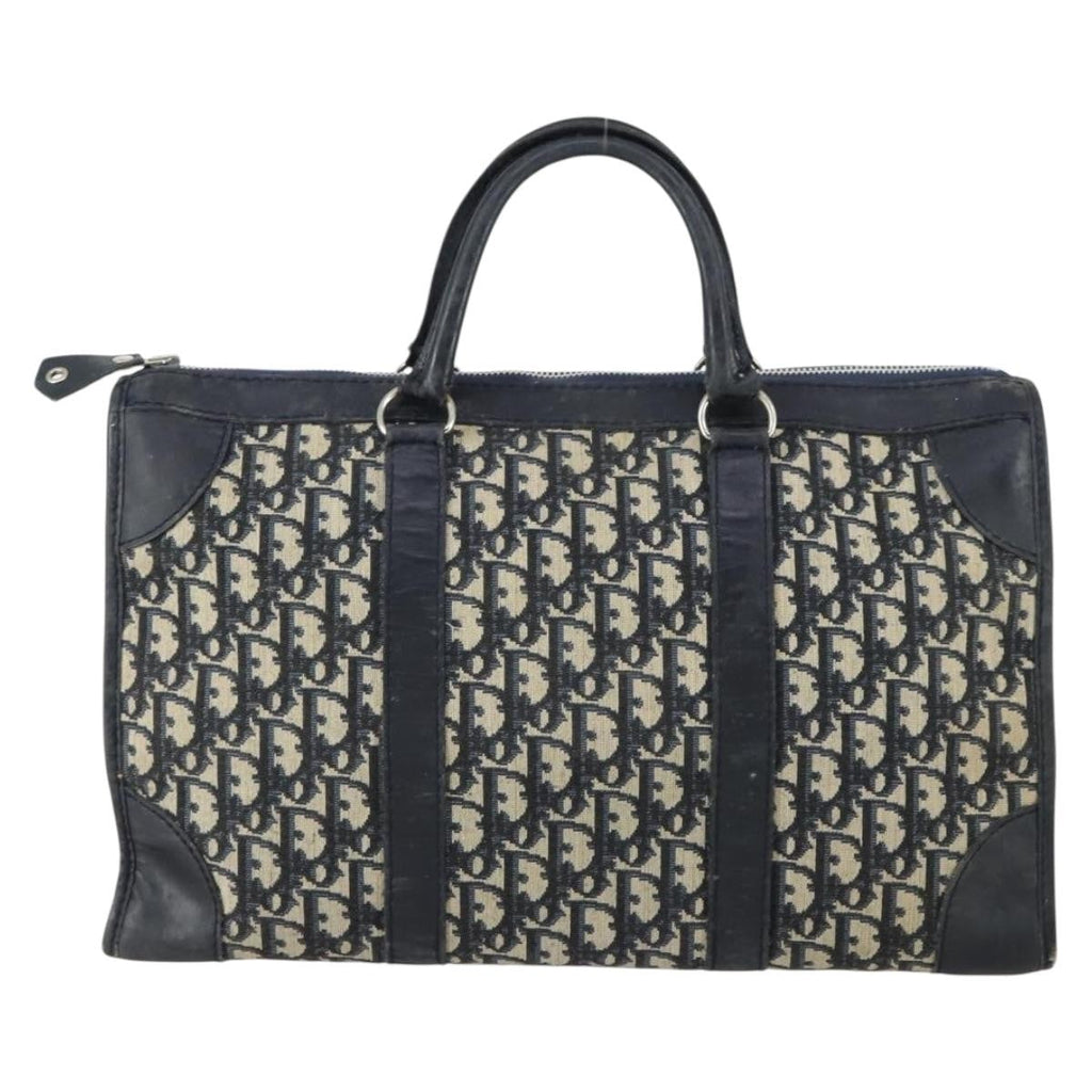 Christian Dior Vintage Trotter Boston Bag Canvas Navy Canvas Travel Bag Bag (Pre-Owned)