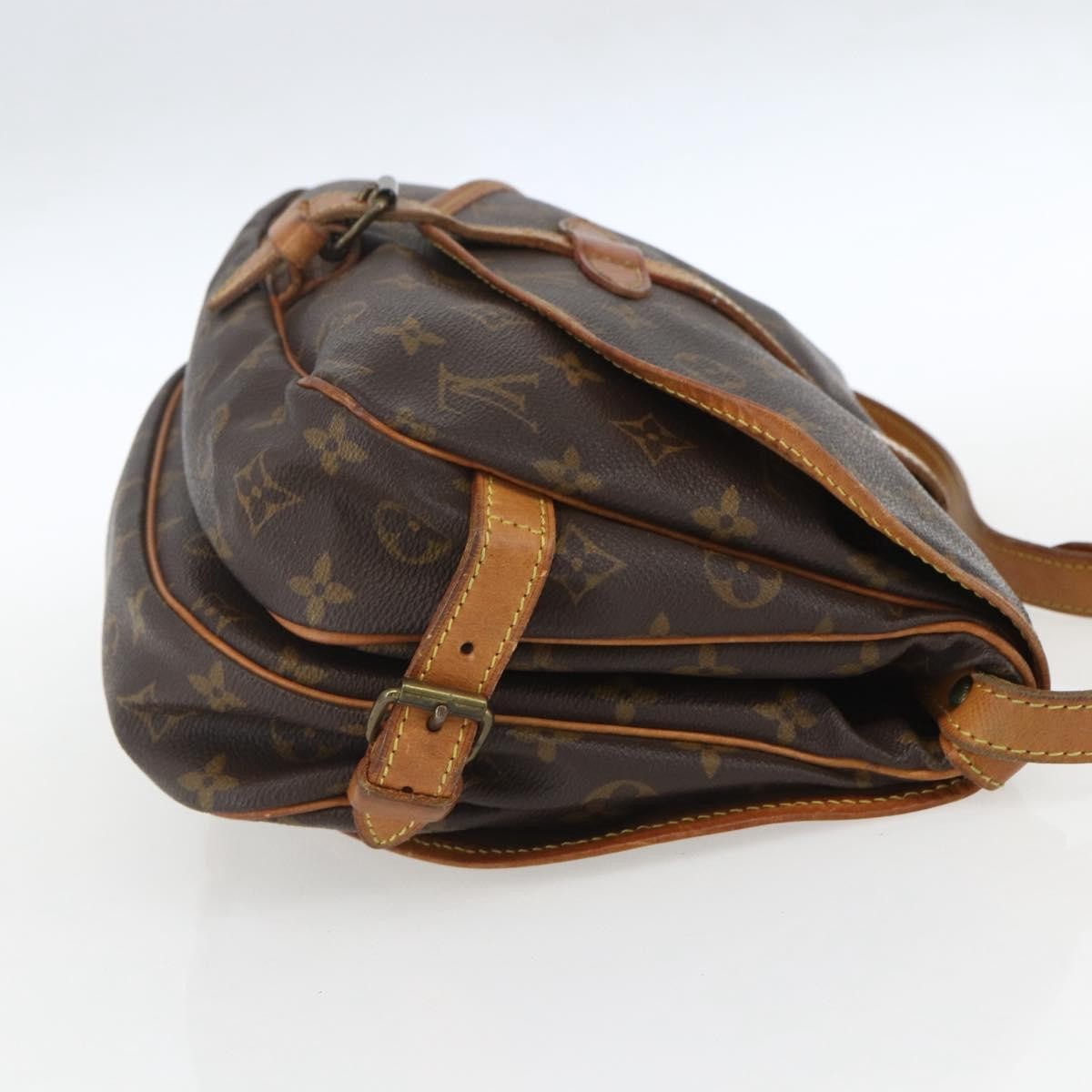 Louis Vuitton Saumur Handbag Monogram Canvas Brown Canvas Shoulder Bag