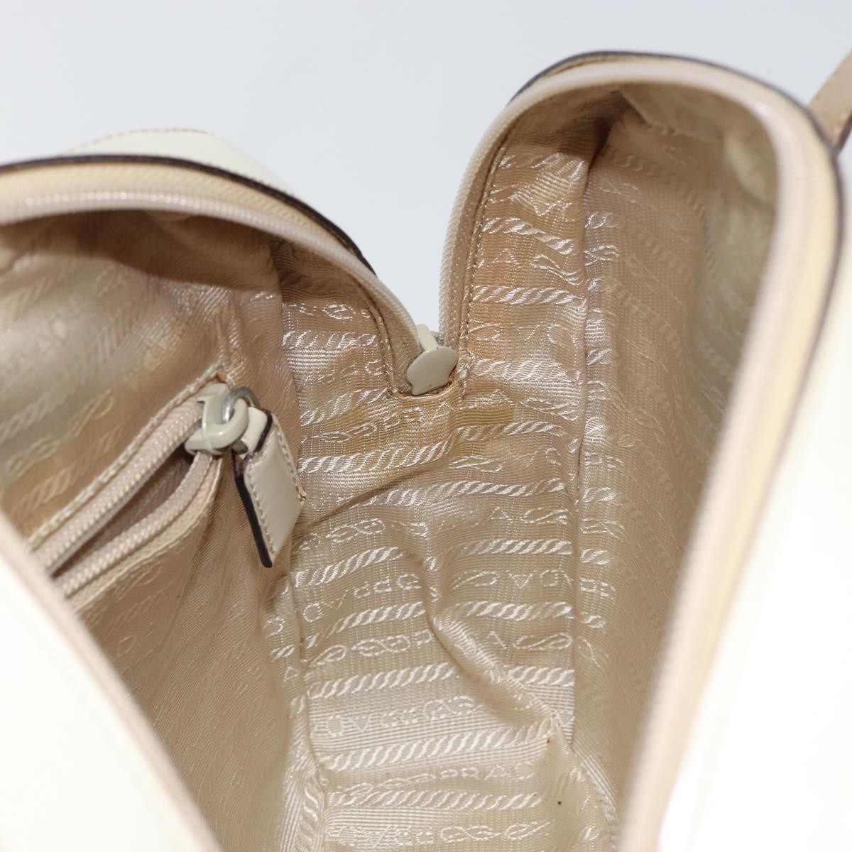 Prada Re-Edition 1995 Handbag Patent Leather Beige Patent_Leather Handbag
