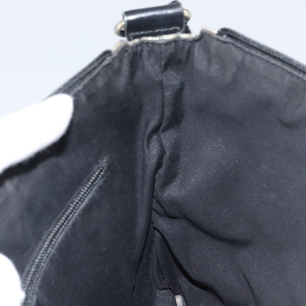 Gucci Zip Messenger Bag Gg Canvas With Perforated Leather Navy Canvas Shoulder Bag Bag (Pre-Owned)