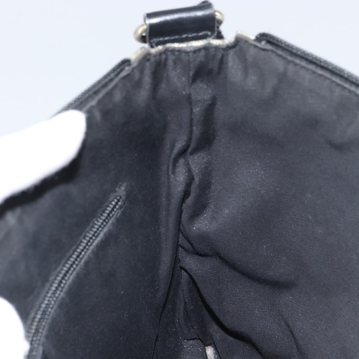 Gucci Zip Messenger Bag Gg Canvas With Perforated Leather Navy Canvas Shoulder Bag Bag (Pre-Owned)