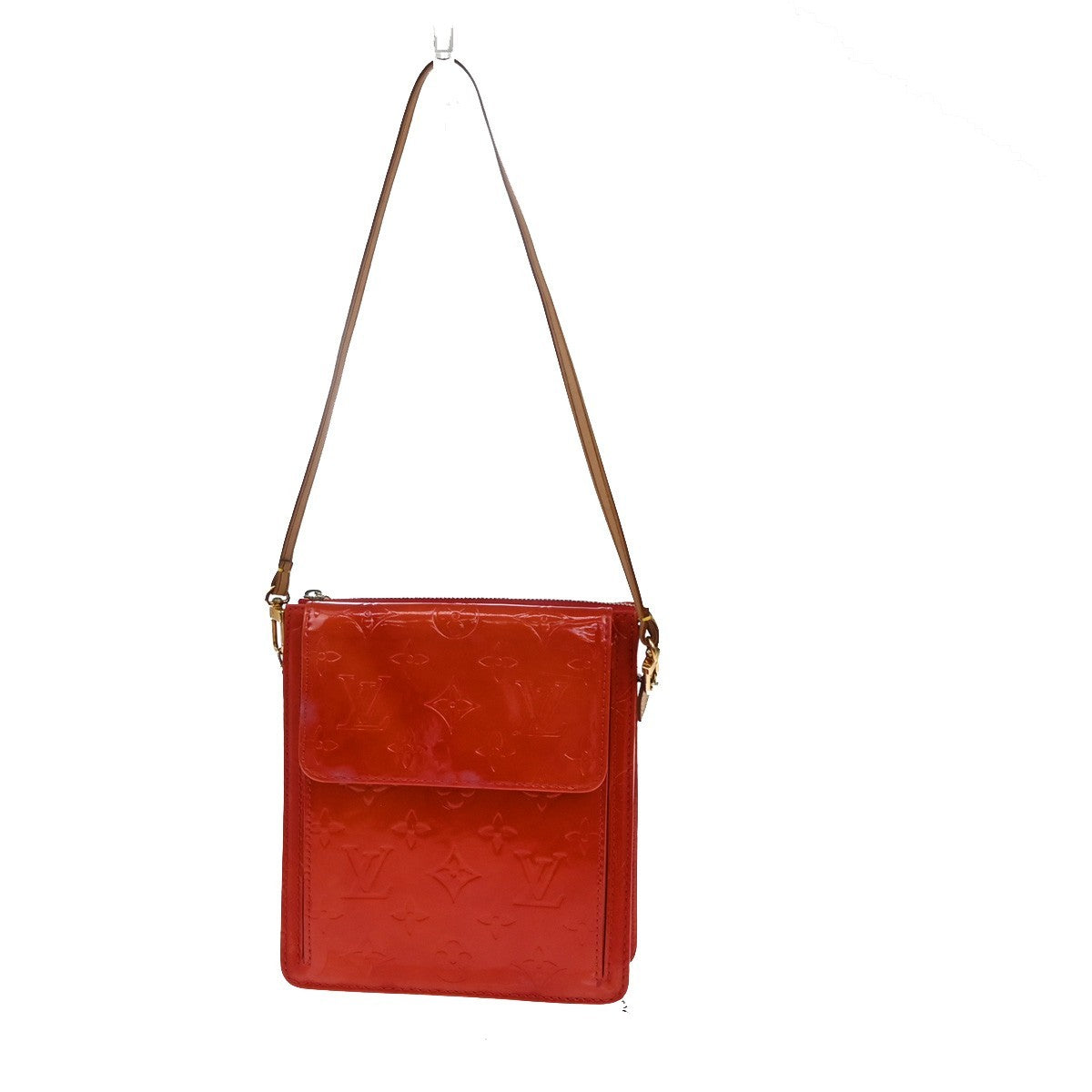 Louis Vuitton Mott Handbag Monogram Vernis Red Patent_Leather Clutche & Pouche Bag