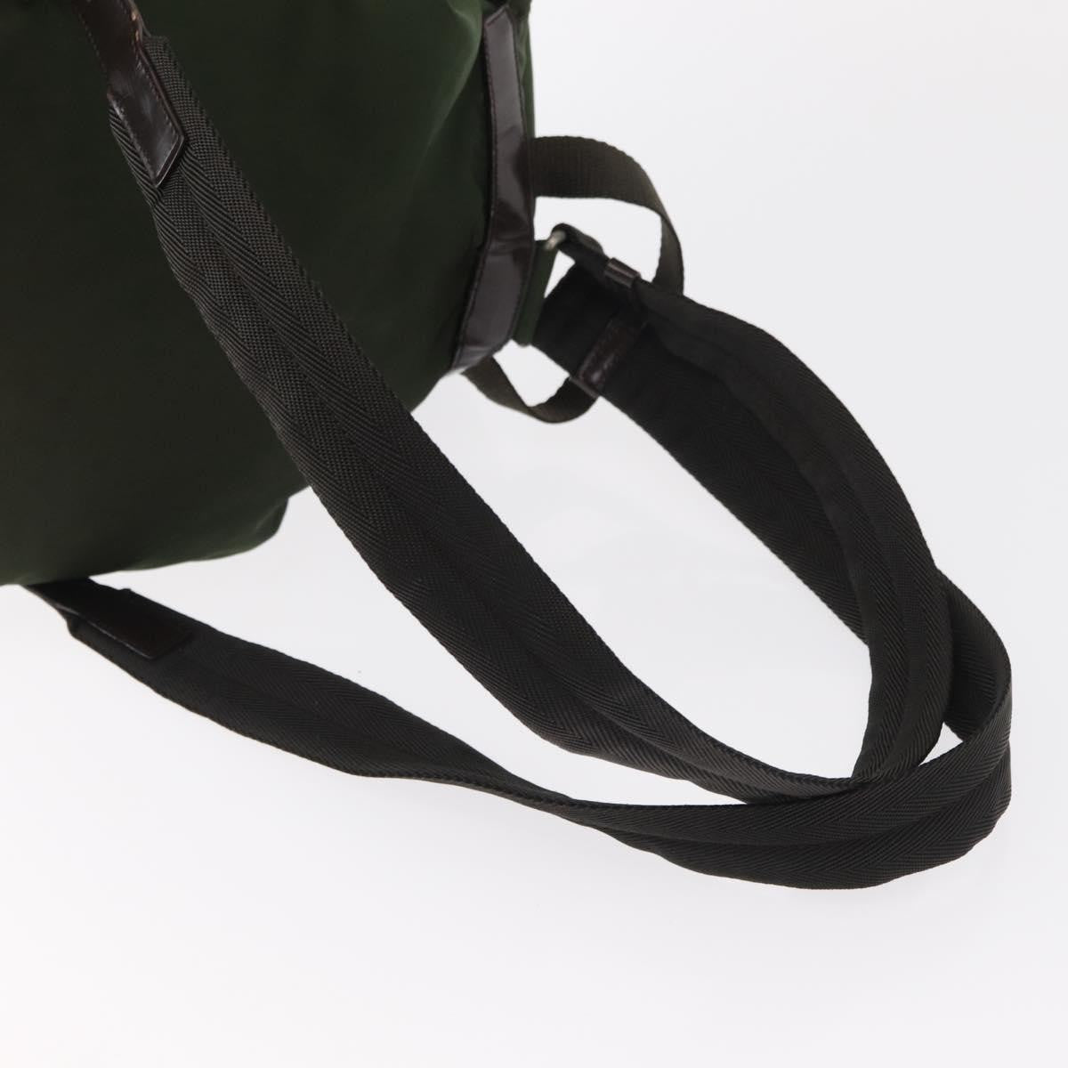 Prada Double Front Pocket Backpack Tessuto Khaki Nylon Backpack Bag