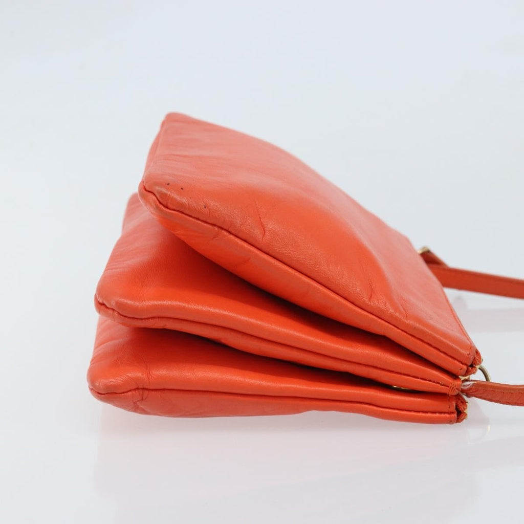 Celine Trio Crossbody Bag Leather Orange Leather Shoulder Bag Bag