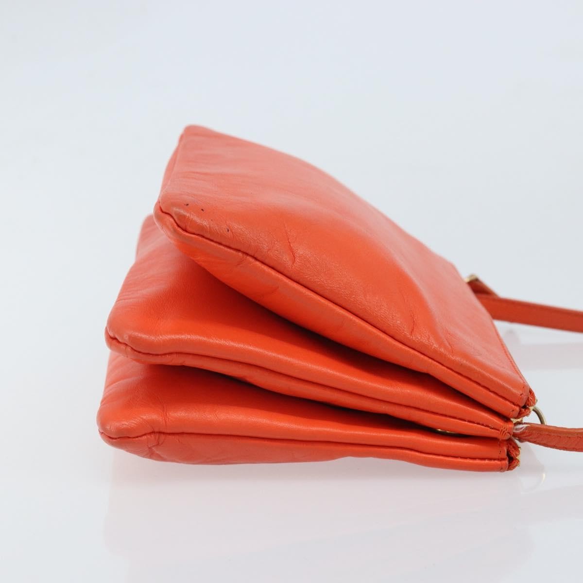 Celine Trio Crossbody Bag Leather Orange Leather Shoulder Bag Bag
