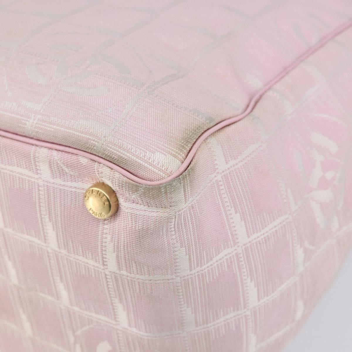 Chanel Travel Line Tote Nylon Pink Nylon Bag