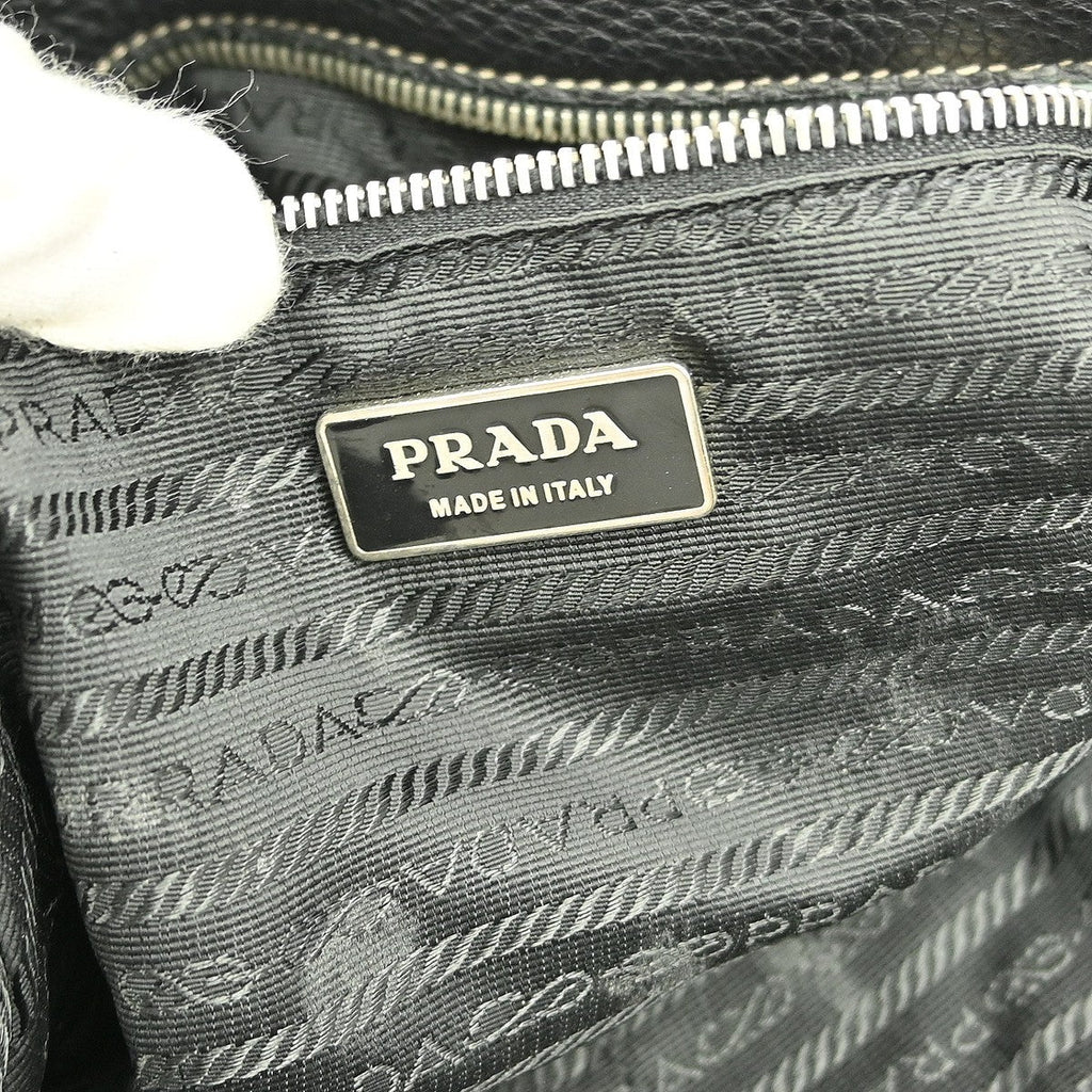 Prada Vintage Tote Leather Black Leather Tote Bag Bag