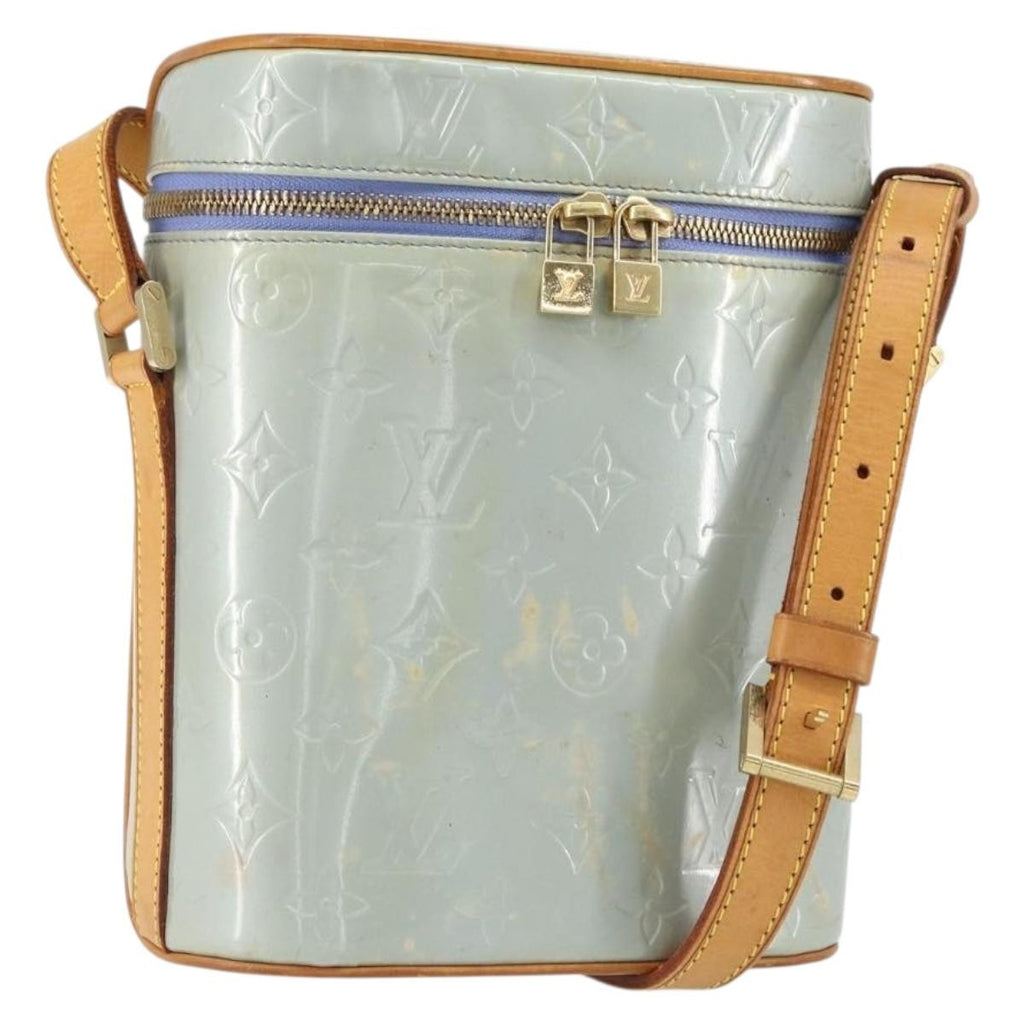 Louis Vuitton Sullivan Handbag Monogram Vernis Gray Patent_Leather Shoulder Bag