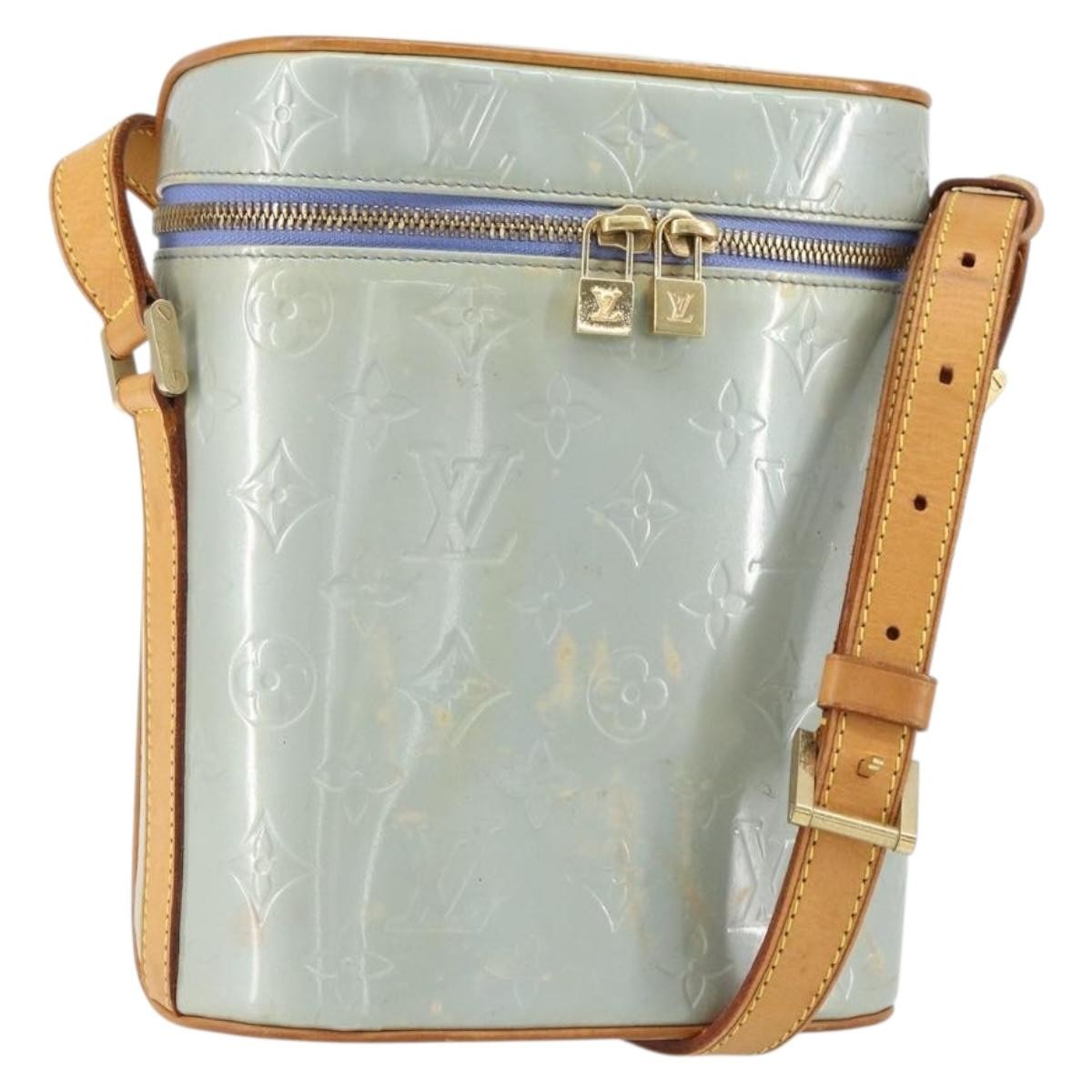 Louis Vuitton Sullivan Handbag Monogram Vernis Gray Patent_Leather Shoulder Bag