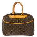 Louis Vuitton Deauville Handbag Monogram Canvas Brown Canvas Handbag