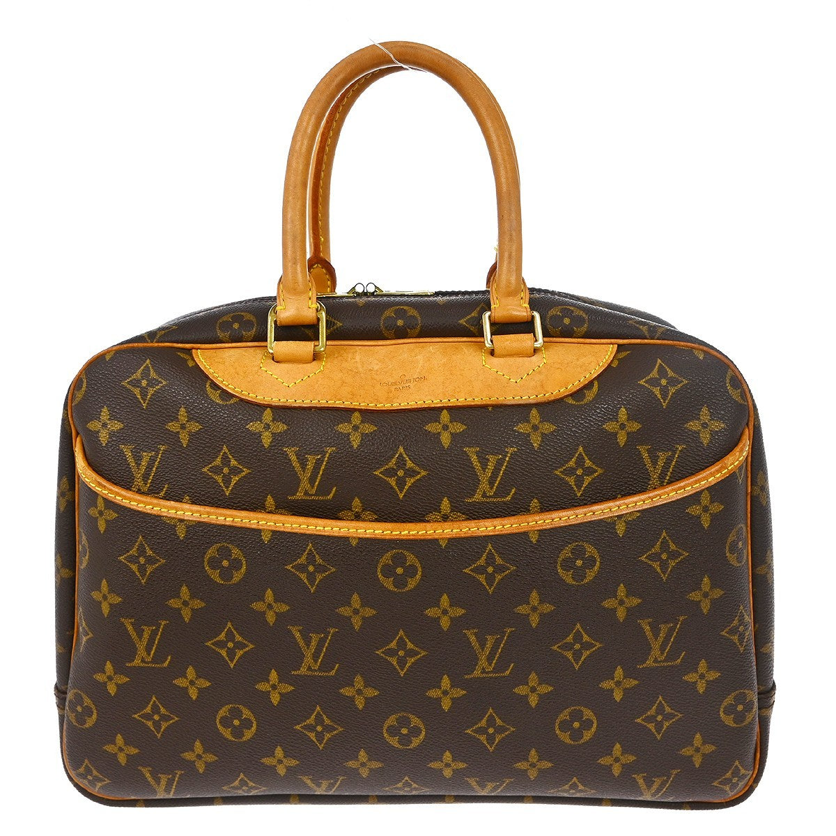 Louis Vuitton Deauville Handbag Monogram Canvas Brown Canvas Handbag