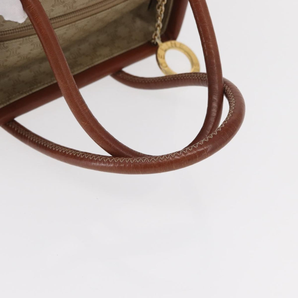 Celine Vintage Macadam Handbag Canvas And Leather Beige Canvas Handbag