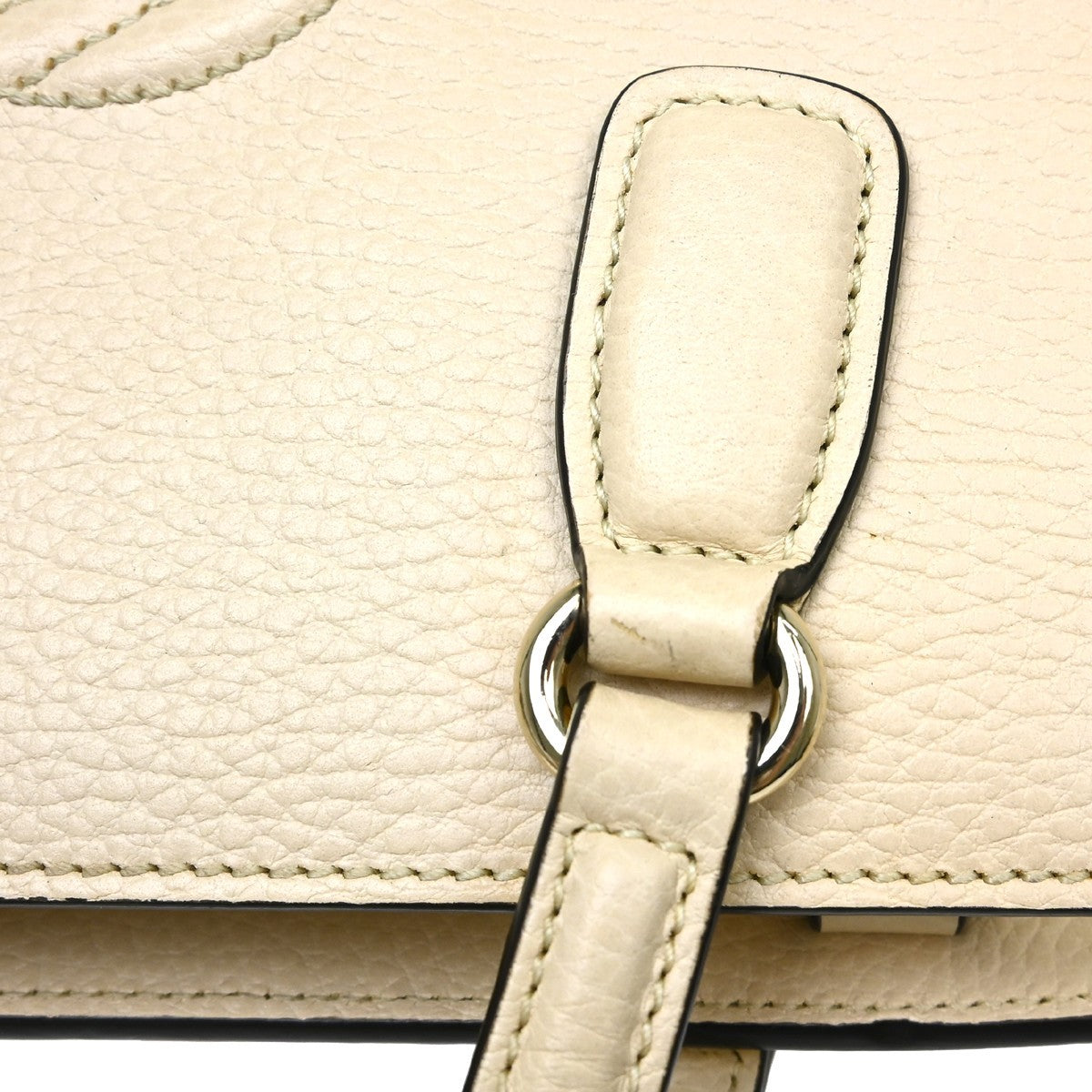 Gucci Soho Shoulder Bag Leather White Leather Handbag (Pre-Owned)
