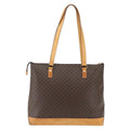 Celine Vintage Macadam Tote Bag Canvas And Leather Brown Canvas Tote Bag Bag